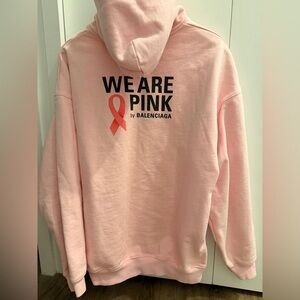 Balenciaga Light Pink Hoodie with Ribbon Detail